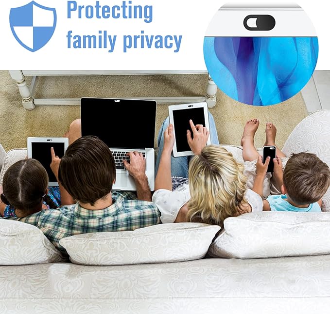 Laptop Camera Cover Slide, [8 Pack] Ultra-Thin Webcam Cover Compatible with MacBook,Laptop,PC,Computer,iMac,iPad, iPhone 6/7/8 Plus. 0.022in Thick Web Blocker Protect Your Privacy and Security