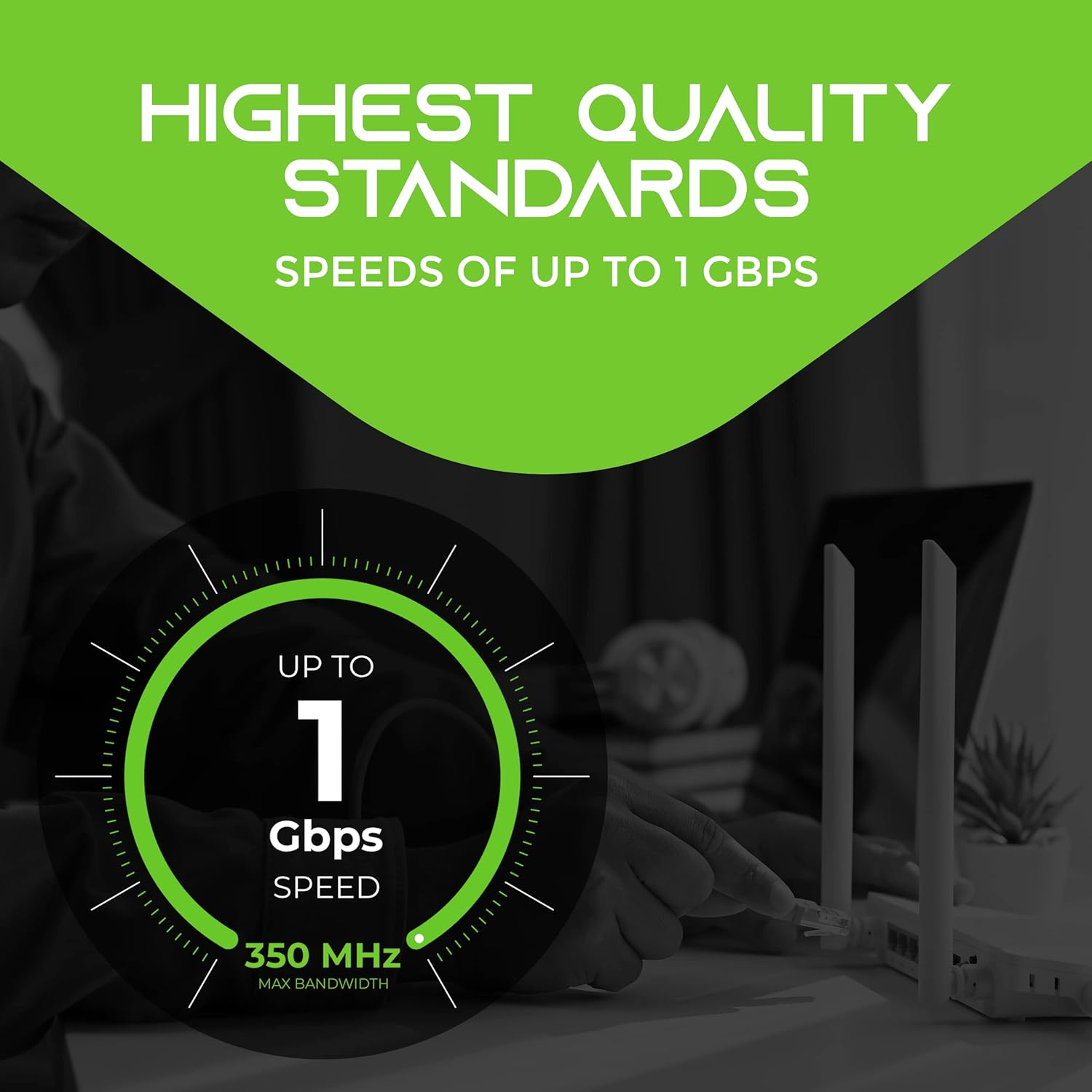 GEARIT 24-Pack, Cat5e Ethernet Patch Cable 3 Feet - Snagless RJ45 Computer LAN Network Cord, Black