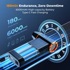 K&F CONCEPT 2025NEW Magnetic Compressed Air Duster, Electric Air Duster|300000RPM|3 Gear Adjustable|Super Wind Power|Rechargeable Brushless Motor|for Computer, Keyboard, Car, Home,Outdoor Cleaning