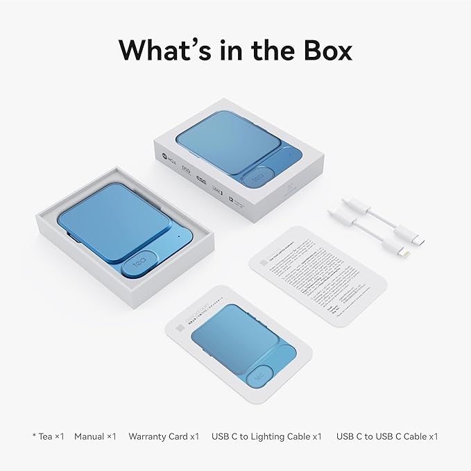 Khadas Tea Portable Headphone Bluetooth Amplifier,HiFi Hi-Res DAC USB Bluetooth 5.0, LDAC/aptX HD, PCM, DSD, MQA 32bit/384KHz ESS ES9281ACPro Qualcomm QCC5125 (Teal Blue)