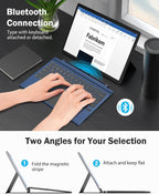 MoKo Type Cover Fit Microsoft Surface Pro 7 Plus/Pro 7/ Pro 6/ Pro 5/Pro 4/3, Ultra-Slim Wireless Bluetooth Tablet Keyboard with Trackpad, 7-Color LED Backlit, Built-in Rechargeable Battery, Indigo