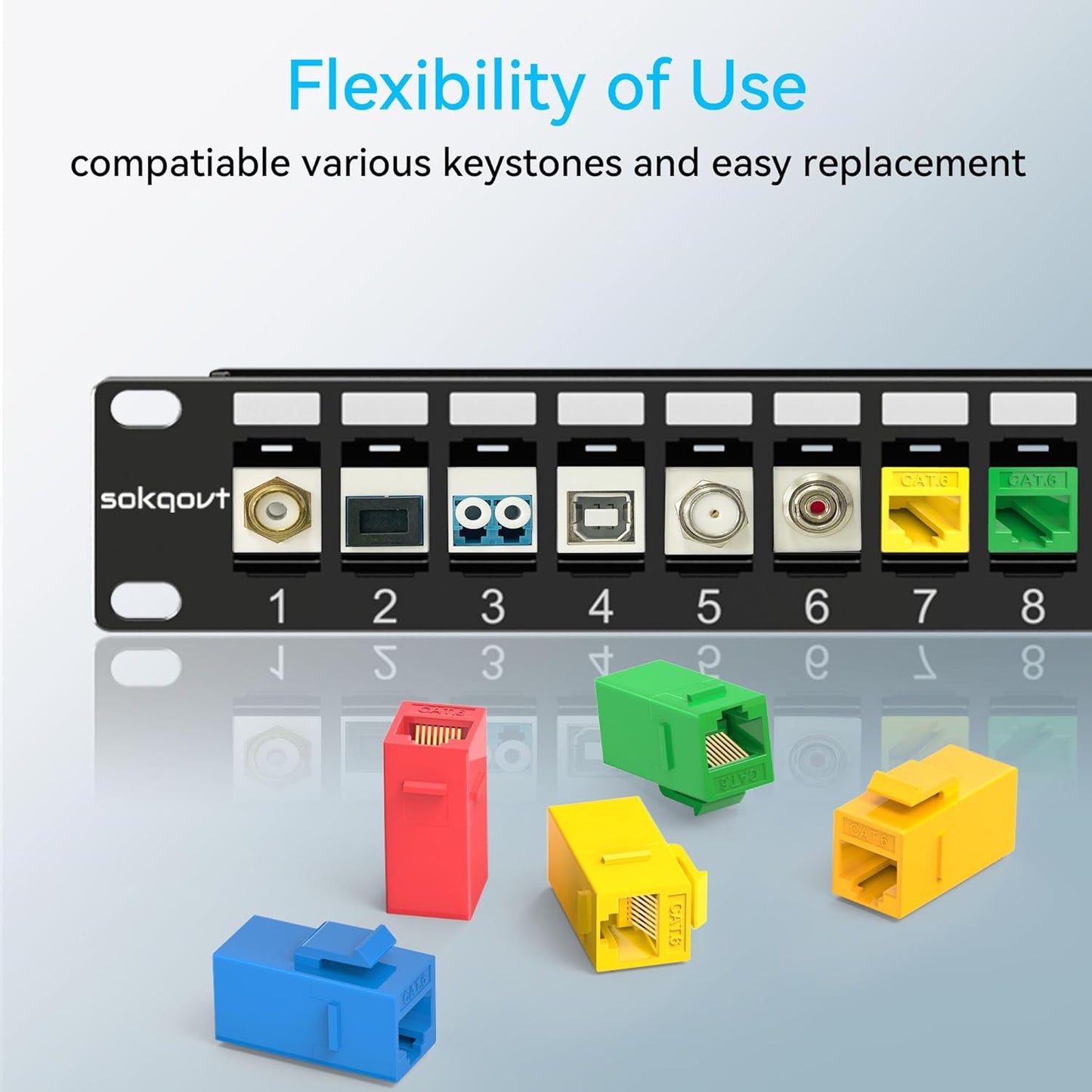 12 Port Mini Blank Keystone Patch Panel with Snap-in Design (2 Pack), Cat6 Network Patch Panel 1U 10 inch, Rack Mount Ethernet Patch Panel (for Slim Keystone Only)
