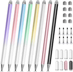 Stylus Pen for Touchscreen, 2 in 1 Stylists Pens Compatible with All Touch Screens Devices, Tablets, iPhone, iPad, Android, Computer, Laptop, Fine Disc Tip Drawing Styluses [8 Pack]