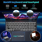 17.6 inch Student-Laptop Computer, 2025 16GB RAM 384GB SSD Expandable 512GB Windows 11 Laptop, Quad-Cores Processor, 1080P FHD Display, 1 Year Office 365, Backlit Keyboard, WiFi 6, Type C