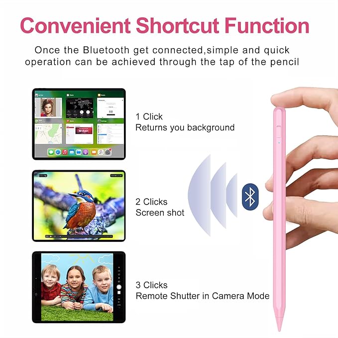 Stylus Pen for iPad 2018-2025 with Palm Rejection, Apple Pencil for Pad11th/10th/9th/8th/7th/6th Gen, iPad Pro 11/12.9 inch, New iPad Air 2025 11&13-inch(M3/2) /5th/4th/3th Gen, iPad mini 6th/5th