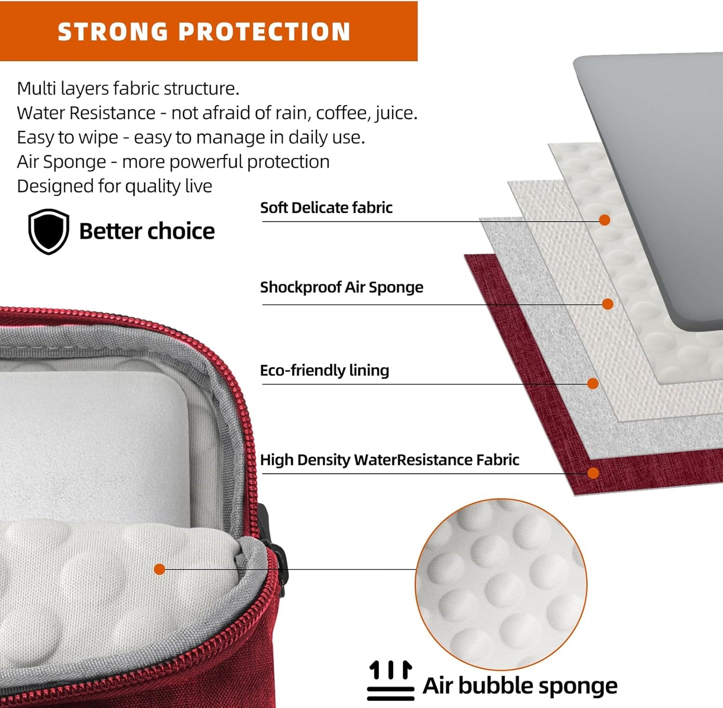 KINGSLONG Slim 17.3 inch Laptop Bag Sleeve Carrying Case with Shoulder Strap, Notebook Ultrabooks Computer Handbag Cover for Men Women Fit for Acer Asus Lenovo HP Toshiba Red