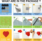 Pen Loop Holder for Notebook 12 Pack Self-Adhesive Stick On Pen Holder with Extra 2 Pens Clips 1 Leather Bookmarks As COMBO for Planner Journal Tablet Clipboards Calendars Bible Campus School Office