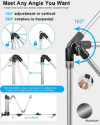 Tablet Wall Mount, 35" Aluminum Alloy Foldable Arm, 360 Degree Angle Adjustable for Kitchen/Desk, Compatible with 4.7-13" Tablet Like iPad Pro, Air, Mini, iPhone, Galaxy, Fire, Switch, Camera, Webcam