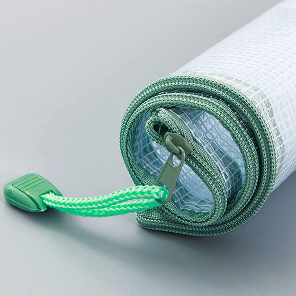 Oaimyy-16 Pcs-3"x 5"-Plastic Mesh Zipper Pouch Document Folders Bag Zipper Zip File Folders Puzzle Storage Bags for Office Supplies, Travel,Puzzles Games Organizing Storage-Multicolor