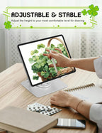 Tablet Stand for iPad,360° Rotating Desktop Holder - Aluminum Adjustable & Foldable Desk Holder for iPad Pro 12.9/11,Air 10.9,Samsung Tab S9,Portable Home/Office,Gift for Mom,Teens,Silver