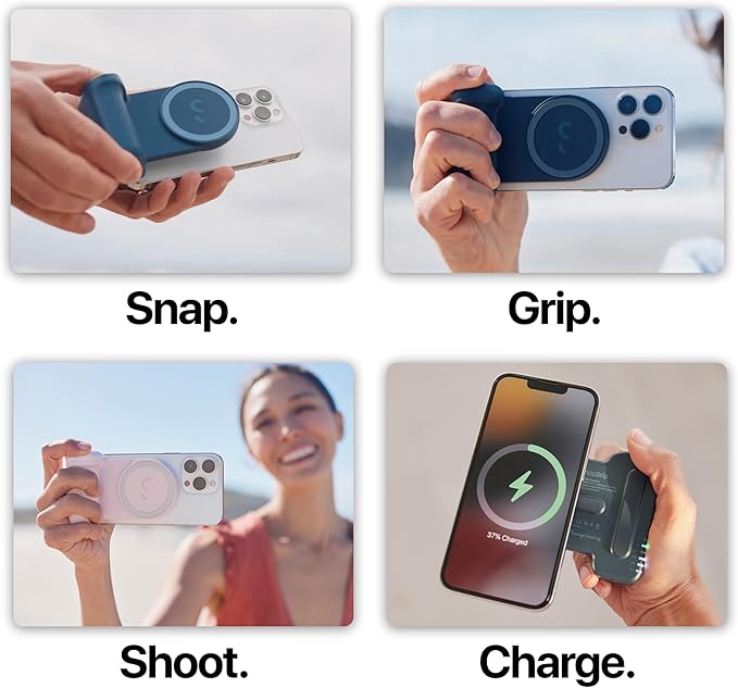 ShiftCam SnapGrip Creator Kit for Content Creators – Includes SnapGrip, SnapLight, Tripod SnapPod – Vlogging Kit for iPhone & Android – Magnetic Mount | Blue Jay