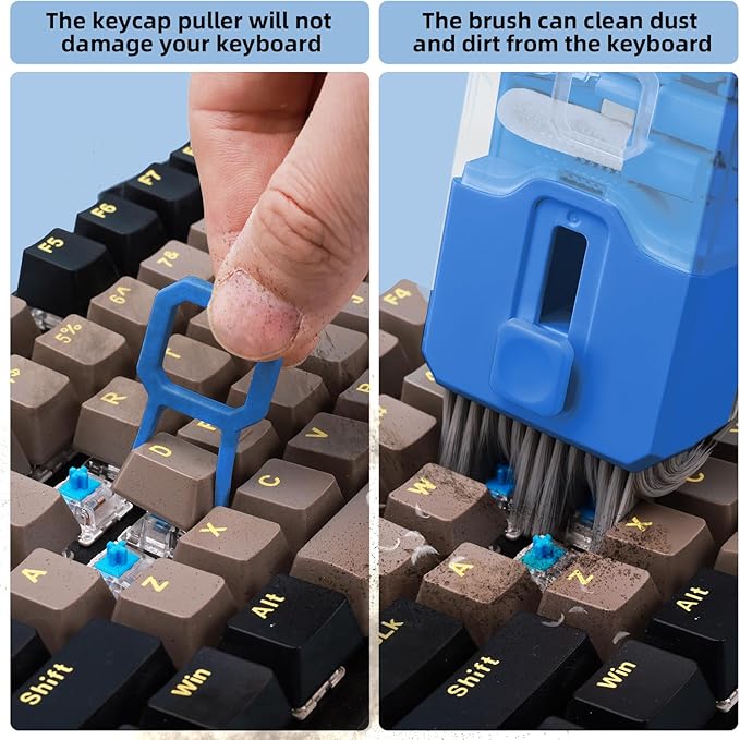 Ordilend Keyboard Cleaning Kit Laptop Cleaner, All-in-One Computer Camera Cleaning Kits Brush Tool, Multi-Function PC Electronic Cleaner for iPad iPhone Pro Earbuds Camera Monitor with Patent, SkyBlue