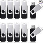 Aiibe 64GB USB Flash Drive 50 Pack - Bulk Thumb Drives, Memory Stick, Zip Drive Multipack, Black