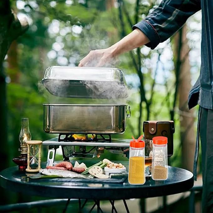 16 Pcs 32 oz Plastic Spice Jars with Black Shaker Cap Large Bottle Empty Powder Storage Containers Reusable Seasoning Shaker for Kitchen Cabinet Salt Herbs Storing