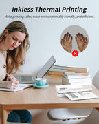 iDPRT Portable Thermal Printer, MT610 Pro Wireless for Travel, 300DPI Bluetooth Inkless Printer Support 8.5" X 11" US Letter& A4&A5 Thermal Paper for Home, Compatible with iOS, Android, Laptop, White