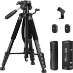 JOILCAN Tripod Camera Tripods, 74" Tripod for Camera Phone Video Recording, Heavy Duty Cameras Tripod Stand, Professional Travel DSLR Tripods Compatible with Canon iPhone, Max Load 15 LB