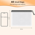 Umriox Zipper Mesh Document Pouch, 9.5x7.1 in (Black, 18 Packs), Clear Zipper Pouches, Waterproof Zipper Pouches for Office Supplies Cosmetics Travel Storage