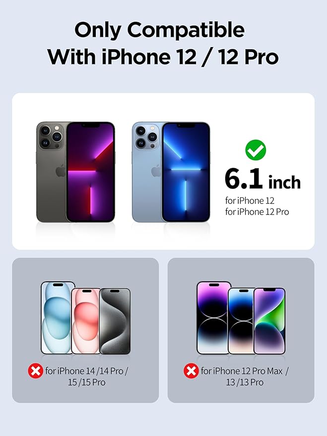 Compatible for iPhone 12/iPhone 12 Pro Privacy Screen Protector Tempered Glass 6.1 Inch, Pink Gradient Anti Spy Anti Blue Light HD Easy Installation