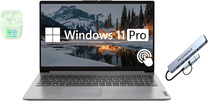 Lenovo IdeaPad 15.6” FHD Touchscreen Laptop, 40GB RAM 2.5TB Storage (2TB SSD+512GB Docking Station Set), 6-Cores Intel Core i3, Windows 11 Pro with Microsoft Office Included, Plusera Earphones