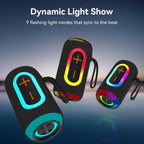 Oraolo Portable Bluetooth Speaker with 24W Loud Stereo Sound, Colorful RGB Lights, TWS Pairing, Bluetooth 5.4, 15H Playtime, Support AUX/TF Card, Wireless Speaker for Outdoor Party Home