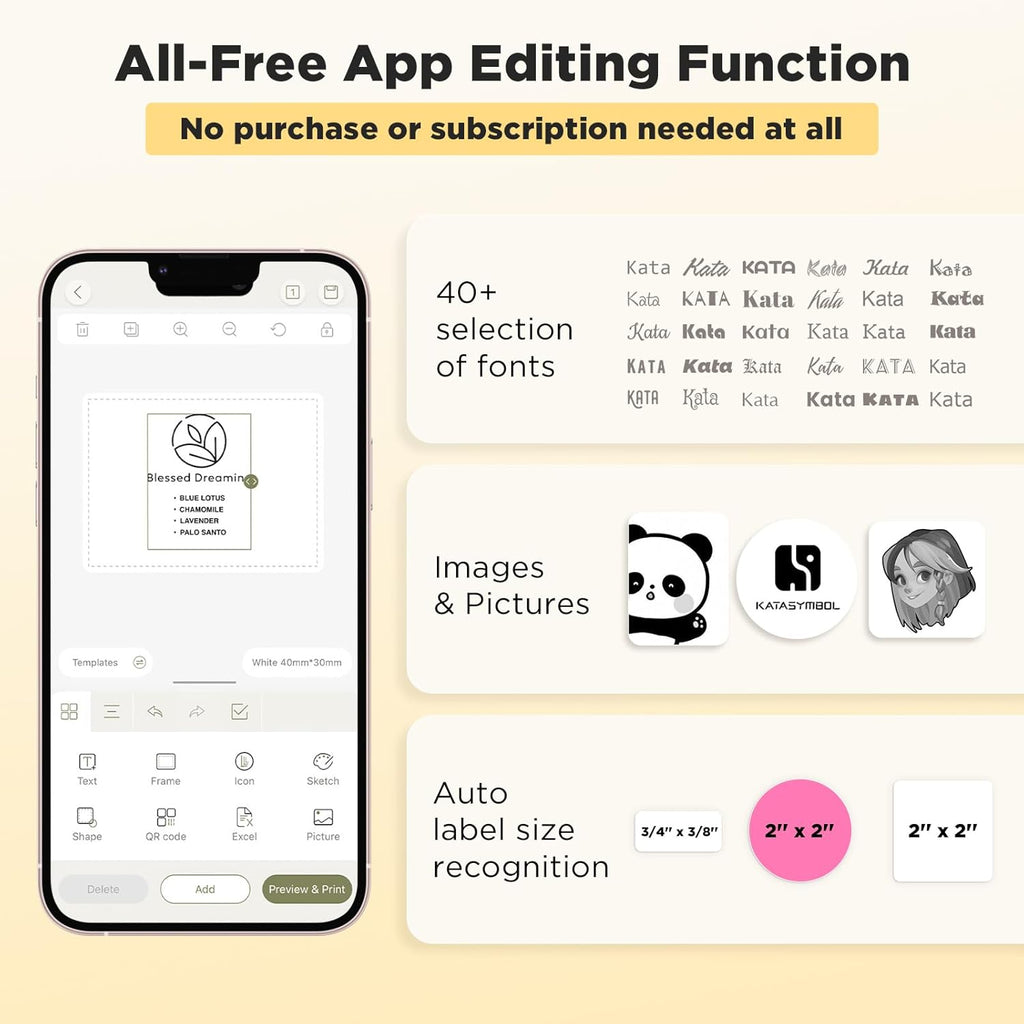 SUPVAN T50M Pro Bluetooth Label Maker Machine with 3 Tapes, Wide Waterproof Label, Versatile App with 40 Fonts and 650+ Icons, Inkless Labeler for Home, Kitchen, School, Office Organization, Black