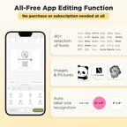 SUPVAN T50M Pro Bluetooth Label Maker Machine with Tape, Wide Waterproof Label, Versatile App with 40 Fonts and 650+ Icons, Inkless Labeler for Home, Kitchen, School, Office Organization, Black