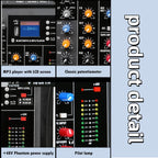 8 Channel Professional Digital Mixer Sound Board Console Bluetooth Live Studio Audio Mixer Power Mixing USB (110V-220V)