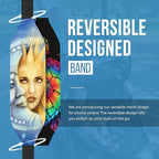 Phone Grip Strap - Pack of 2 Reversible Finger Holder for Phone, Customizable Anti-Slip Design, Wireless Charging Compatible Detachable Holder for iPhone - Moon Sun & Psychedelic Turtle