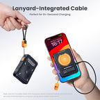 for Magsafe Battery Pack 10000mAh,5-in-1 Magnetic Power Bank Built in AC Plug,Magnetic Wireless Portable Charger for Apple Watch,22.5W Fast Charging Power Bank for iPhone 16 Pro Max/15/14/13/12 Mini