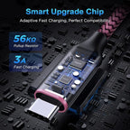 etguuds 6ft USB A to USB C Cable 3A Fast Charging, 2-Pack USB A to USB Type C Charger Cord for iPhone 16 15 Pro/Pro Max/Plus, for Samsung Galaxy S24 S23 S22 S21 S20 S10 A55 A54 Flip Note, Moto, Pink