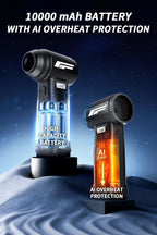 Instant Dust Removal — Compressed Air Duster 90,000 RPM with 40mm Nozzle, LED Light, TFT Display, 9-Speed Adjustable Rechargeable Air Duster, 10,000mAh Battery, 5 Nozzles for Computer,blowers