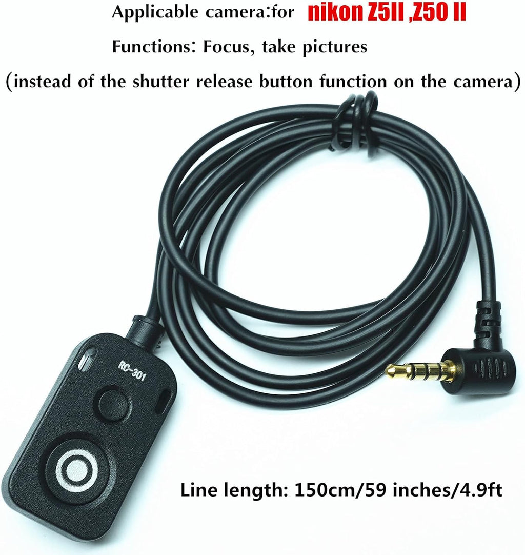 The RC301-DC3 Substitution for Nikon mc-dc3 Remote Release The 150cm/59in Small Remote Control of The Shutter Release Button Z5II/Z50 II Second-Generation Cameras z50ii /z5 ii (RC301-DC3)