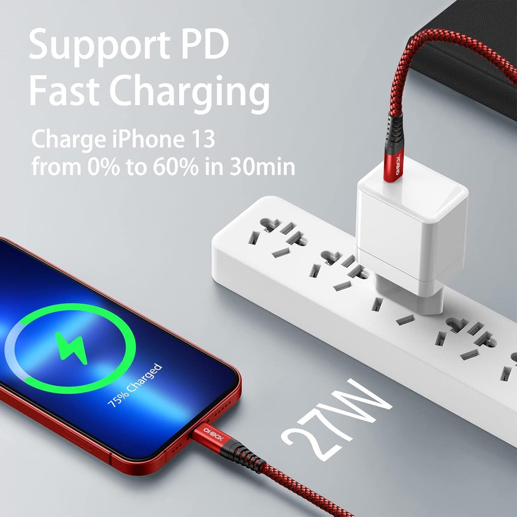 ohbox 6FT USB C to Lightning Cable 2Pack iPhone Fast Charger Cable Type C iPhone Charging Cord Compatible with iPhone 14 13 12 11 Pro Max XR XS X 8 Plus SE iPad