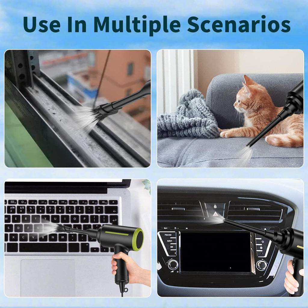 DOROBEEN Compressed Electric Air Blower, Handheld 500W 40000RPM Powerful Cored Air Duster for Computer Keyboard Electronics Cleaning