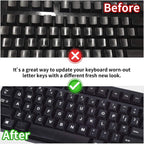 2PCS English Keyboard Letters Replacement Stickers, Large Print Bold White Font on Black Background US Keyboard Letter Stickers for Laptop Desktop Computer Keyboard Alphabet Stickers