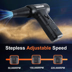 Compressed Air Duster, 220,000RPM Strong Compressed Air, Brushless Canned Air Duster for Computer with LED, 3 Speed Speed Mini Blower Air Blower for Car, Computer, Keyboard