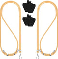 OUTXE Universal Phone Lanyard 2 Packs - 2× Adjustable Neck Strap, 4× Phone Patches- Apricot Elegance