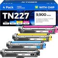 TN227 Toner Cartridge Set 4-Pack Replacement for Brother TN-227 TN223 Compatible with Color HL-L3270CDW HL-L3210CW MFC-L3770CDW HL-L3290CDW MFC-L3750CDW L3710CW HL-L3230CDW L3230CDN Printer Ink Black