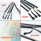 AUSTARK 10 Pcs Zipper File Bags, Waterproof Plastic Mesh Pouch for Office School, Board Game Storage Bags (Multi-Size, White and Black)