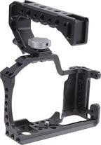 FocusFoto Camera Cage +Top/Side Handle Grip Kit, Aluminium Alloy Video Filmmaking Stabilizer Rig with Cold Shoe and 1/4" 3/8" Screw Mouting for Canon EOS M50 Mark II/M50/M5 Mirrorless Camera