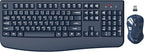Wireless Keyboard and Mouse Combo, EDJO 2.4G Full-Sized Ergonomic Computer Keyboard with Wrist Rest and 3 Level DPI Adjustable Wireless Mouse for Windows, Mac OS Desktop/Laptop/PC(Galaxy Blue)
