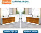 Reception Desk with Counter Modern Checkout Counter with Lockable Drawer Keyboard Tray Receptionist Desk for Office Salon Reception Table E Right 71inch/180cm