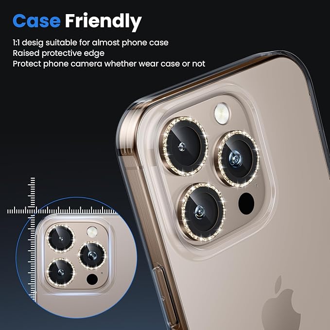 WSKEN for iPhone 16 Pro/iPhone 16 Pro Max Camera Lens Protector - [Original Shooting Model] Shatterproof Ultra HD Tempered Metal Glass Camera Screen Protector Cover Film Accessories