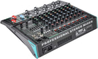 8 Channel Dj Mixer, Dj Board for Pa Stage systems with 99 Kinds of DPS Digital Effects,Echo+Delay Effect,Mic/Line XLR+6.35mm Input, AUX, Usb,MP3 Player,Recording Headphone Jack,PA-8
