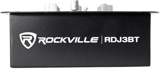 Rockville RDJ3BT 2 Channel DJ Mixer with USB, Bluetooth, Talkover, 4 Line Inputs