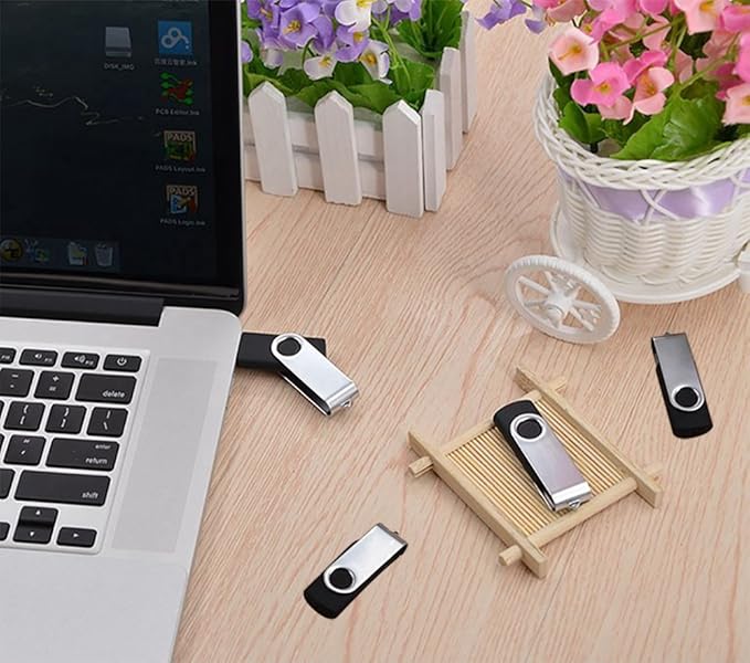 5 Pack 8GB Bulk USB 2.0 Flash Drives Small Capacity USB Thumb Drive Swivel Memory Stick JumpDrive (5 Colors: Black,Blue,Green,Purple,Yellow, 8 GB)