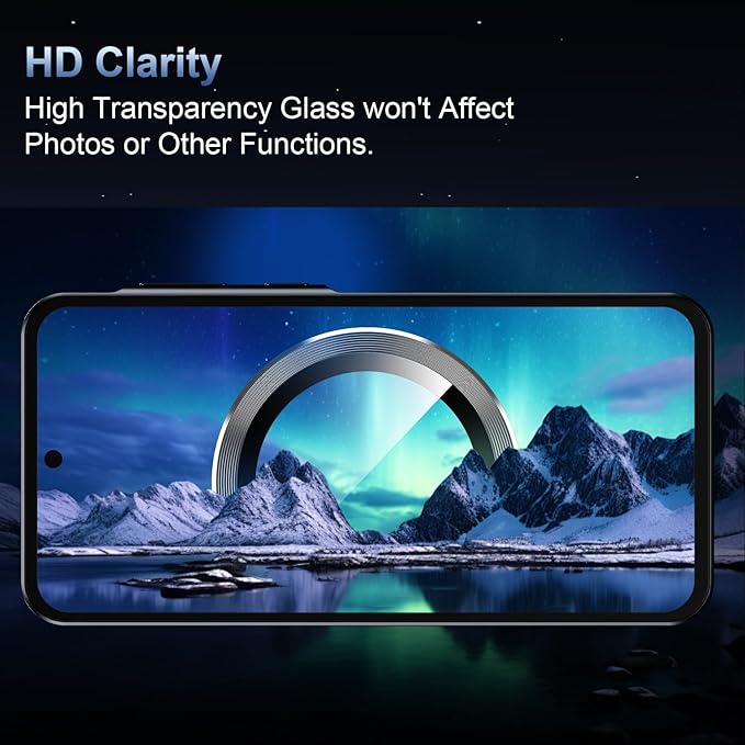 Korecase for Galaxy S25 Ultra Camera Lens Protector,9H Tempered Metal Glass Anti Scrach Rear Camera Screen Protector, Shockproof Metal Ring Lens Protection for Samsung Galaxy S25 Ultra，Black