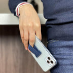 Phone Grip Holder for Hand, Universal Finger Strap Phone Holder, Finger Selfie Grip Compatible with Most Smartphones (Black Blue) -2Pack