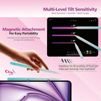 Stylus Pen for iPad,14Mins Fast Charge for Apple Pencil,Palm Rejection,Tilt Sensitivity, Pen for iPad11/10/9/8/7/6, Pro 12.9"/11"/13" M4, Mini 6/5, Air 5/4/3/11"-13" M2/M3 with Polishing Cloth