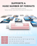 Apple MFi Certified 512GB Flash Drive for iPhone Thumb Drive Photo Stick, USB Memory Stick iPhone Flash Drive for Photos Videos, High Speed Jump Drive Compatible for iPhone/iPad/Android/PC (Pink)